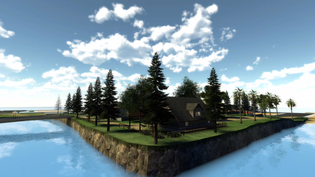Heights of Starisland, the residential neighborhood of the city. Here is presented the chalet, originating from Rockford.