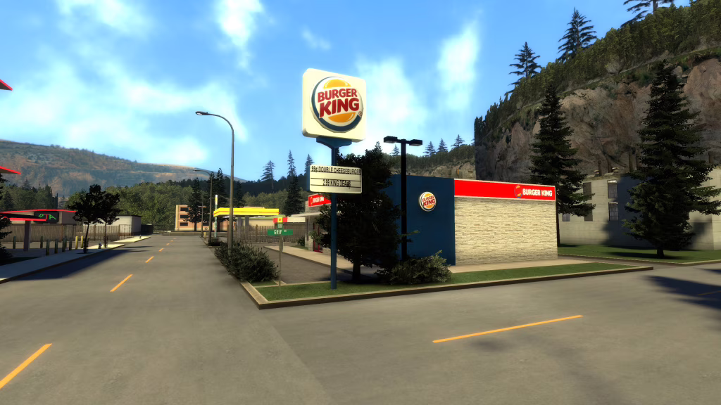 Prise de vue historique de la map montrant le Burger King