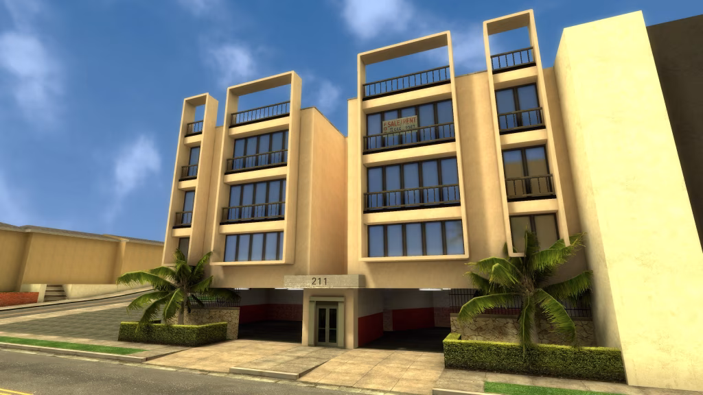 Immeuble extérieur de la zone de jeu